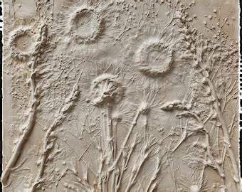 Plaster Botanical Bas Relief Artwork Etsy