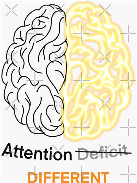 Attention Different Adhd Brain Sticker For Sale By Fatamimosh