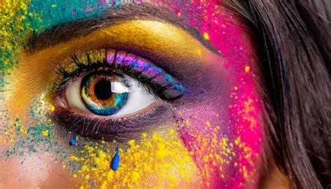 Premium Photo Crop Of Female Eye With Colorful Make Up Beautiful