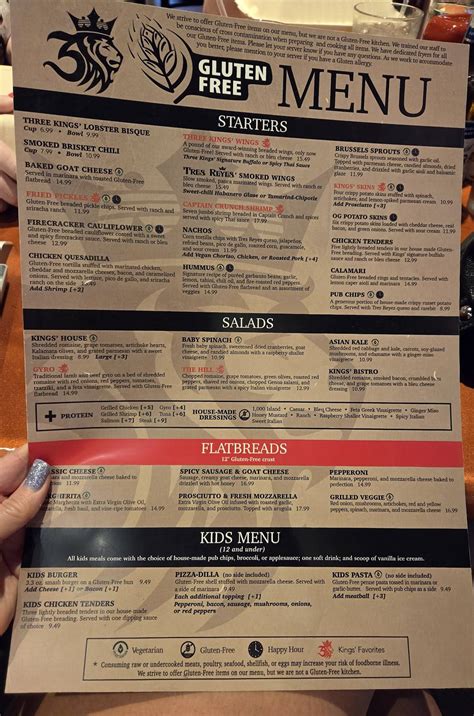 Menu at Three Kings Public House, St. Louis, 40 Ronnie's Plaza