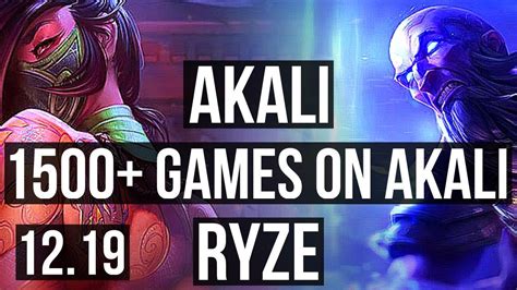 AKALI Vs RYZE MID 15 1 3 2 1M Mastery Legendary 1500 Games KR