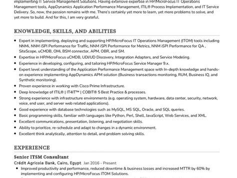 Senior ITSM Consultant Resume Sample In 2025 ResumeKraft