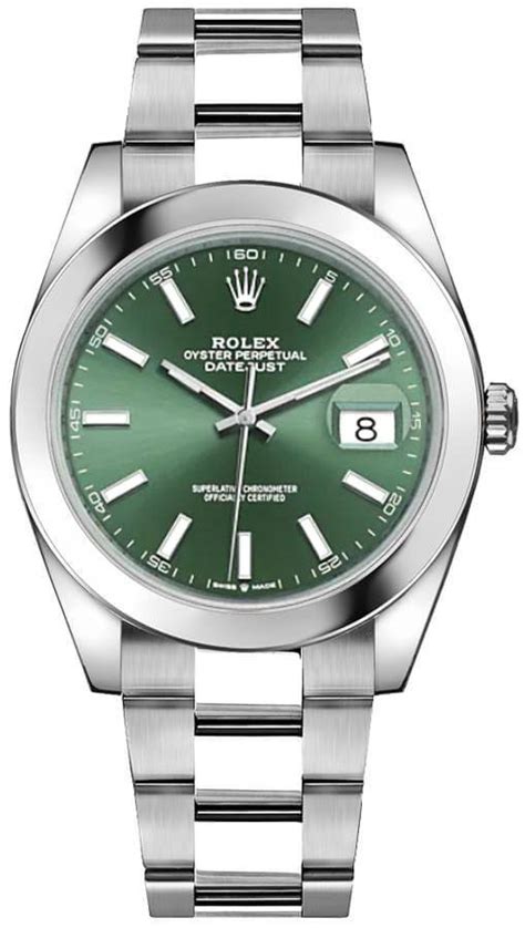 Rolex Datejust Green Dial Oystersteel Mens Watch