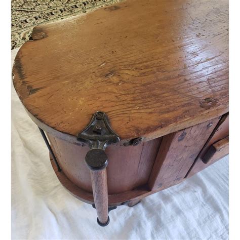 Antique Butter Churn Table Cabinet With Front Center Door For Sale At