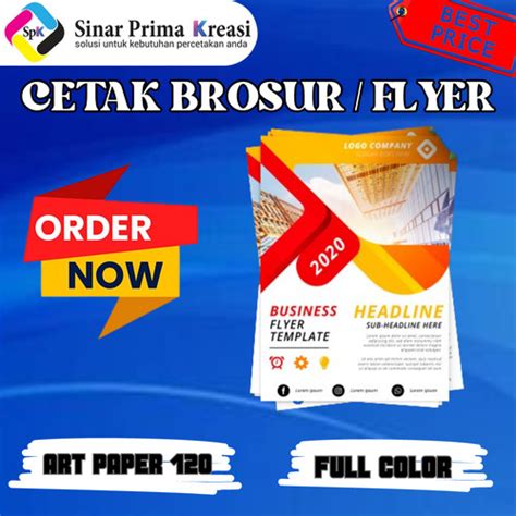 Jual Print Cetak Brosur Murah A4 A5 A6 Print Flyer Full Color Dl