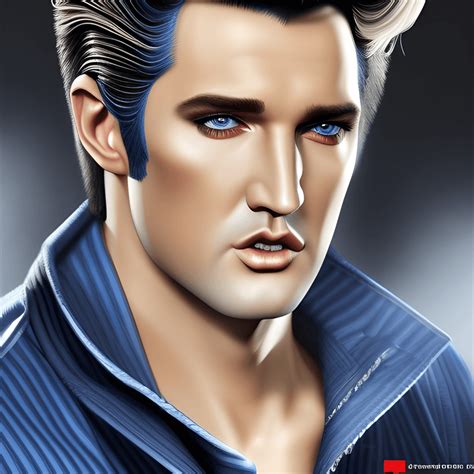 Handsome Elvis Presley Portrait · Creative Fabrica