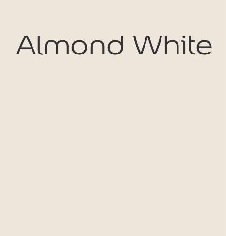 The Words Almond White Are In Black And White