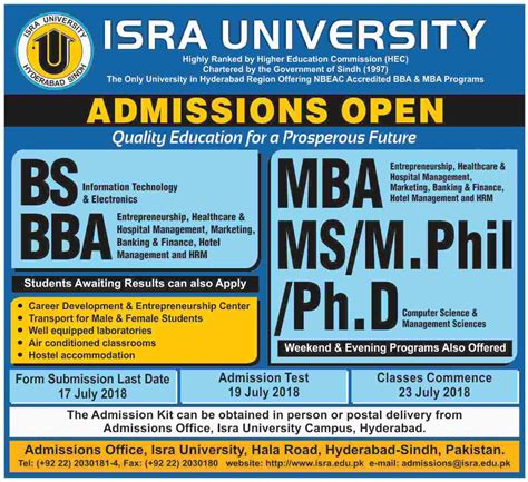 Isra University Hyderabad Admissions 2025 Last Date