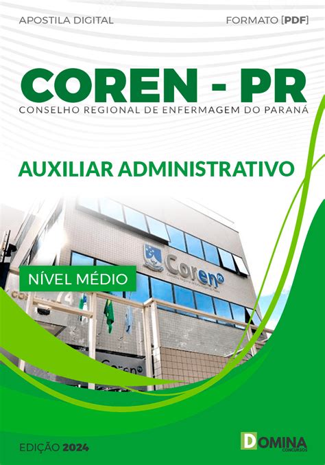 Apostila COREN PR 2024 Auxiliar Administrativo Descubra As