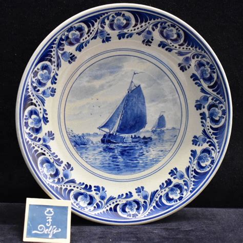 De Porceleyne Fles Delfts Blauw Bord Met Zeilschip 1943 VERKOCHT