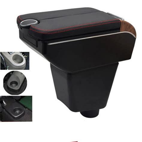 For Renault Captur Clio Ii Iii Iv Armrest Box Double Doors Open Usb