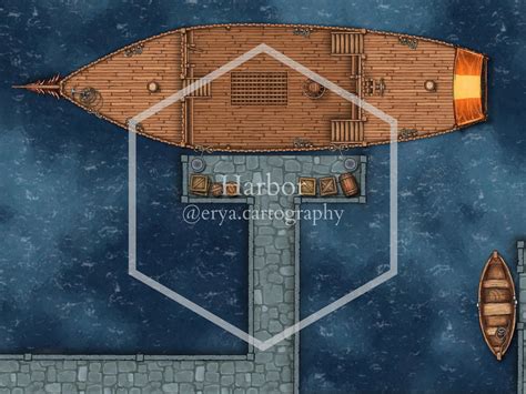 Harbor Battle Map K K Dnd Map Dungeons And Dragons Etsy Uk