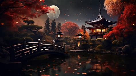 Premium Photo | Autumn Serenity Japanese Daigoji Temple Night Wallpaper