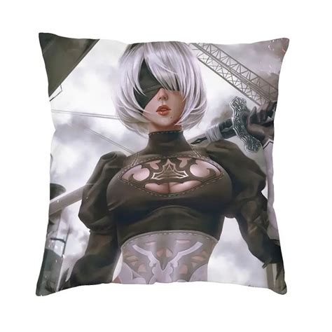 Nier Automata Anime Hentai Girl Square Pillowcover Home Decor Sexy YoRHa 2B Thighs Thicc Ass