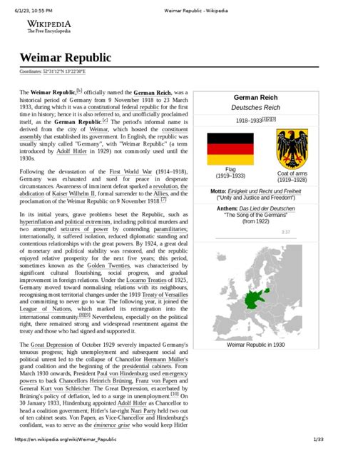 1h Weimar Republic | PDF | Weimar Republic | Hyperinflation In The ...