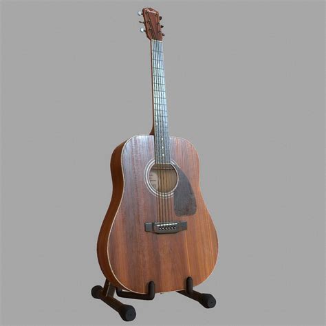 Acoustic Guitar Free 3d Model 3ds Obj Dae Max C4d Fbx Tga Sldprt Free3d