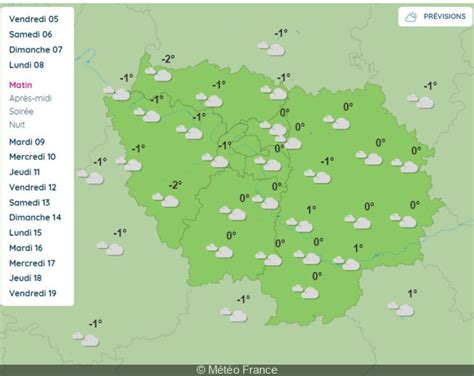 M T O Paris Et En Le De France Des Temp Ratures N Gatives