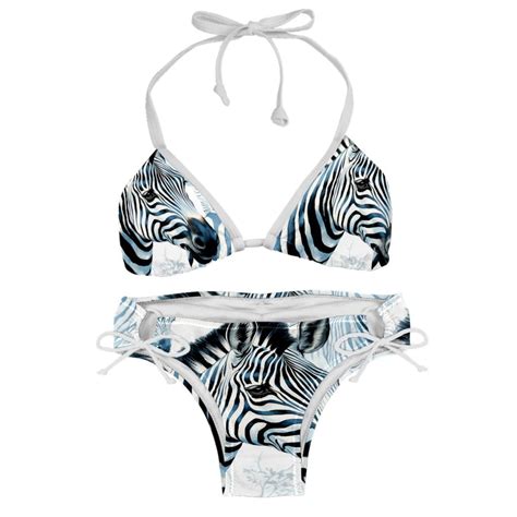 Zebra Detachable Sponge Adjustable Strap Bikini Set Two Pack For Any Summer Scene Walmart