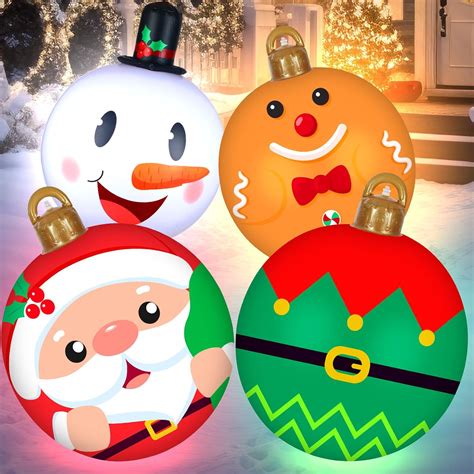 Amazon Jetec Inch Inflatable Christmas Ball Ornaments Light Up