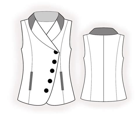 Vest With Asymmetrical Closure Sewing Pattern 4769 Made To Measure