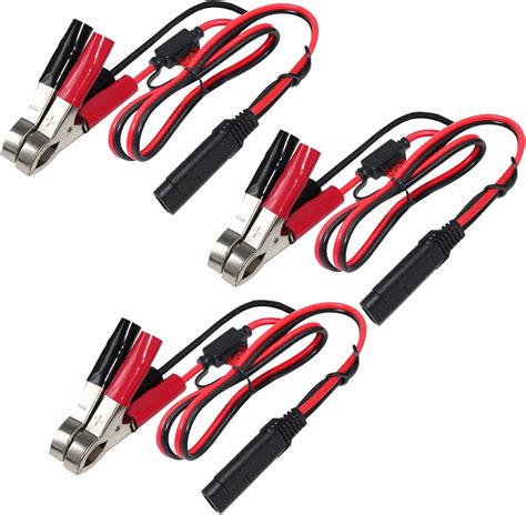 Amazon 3PACK 1 5FT 12V Battery Alligator Clip To SAE 2Pin Quick