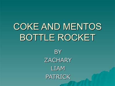 Coke And Mentos Ppt