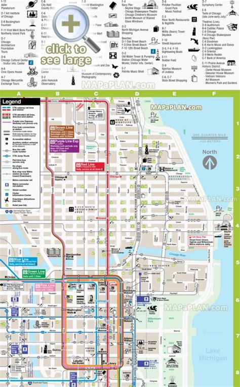 Free Printable Map Of Chicago Attractions. | Free Tourist Maps In ...