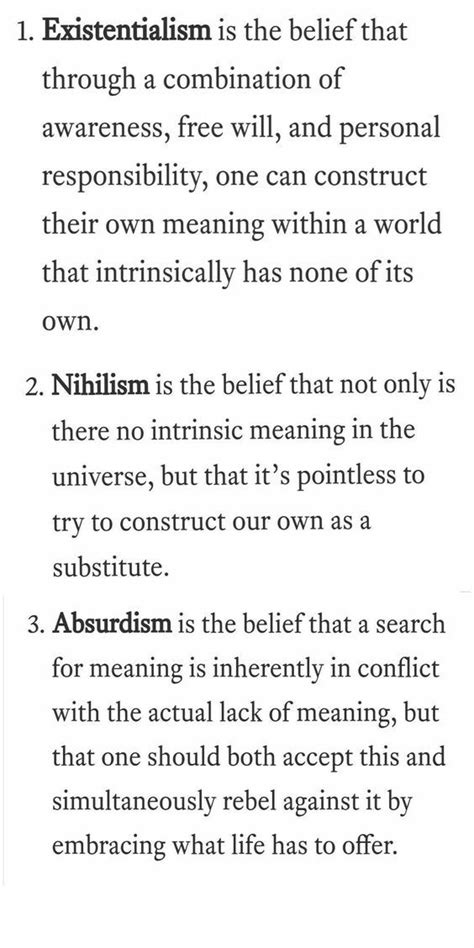 The difference between existentialism nihilism and absurdism – Artofit