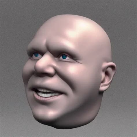 Blob With A Detailed Handsome Face D Render Stable Diffusion