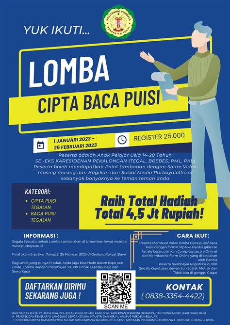 Lomba Cipta Baca Puisi Tegalan 25 Februari 2023 POLITEKNIK PURBAYA