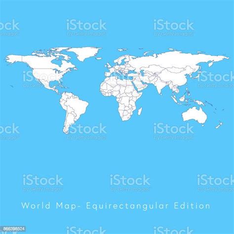 世界地圖 Equirectangular 版向量圖形及更多世界地圖圖片 世界地圖 簡單 中國 Istock