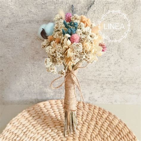 Jual Hand Bouquet Bunga Kering Buket Prewed Bunga Edelweis Cotton