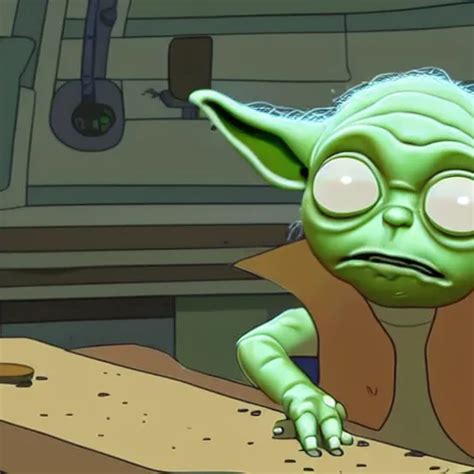 Baby Yoda As Rick And Morty Digital Art 4k Detailed Stable Diffusion