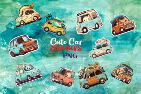 Cute Car Stickers Graphic by ElimesherStudio · Creative Fabrica