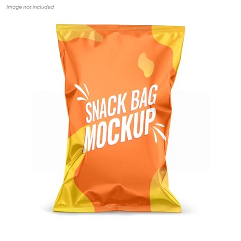 Premium PSD Snacks Pouch Mockup For Potato Chips Packaging Bag Mockup