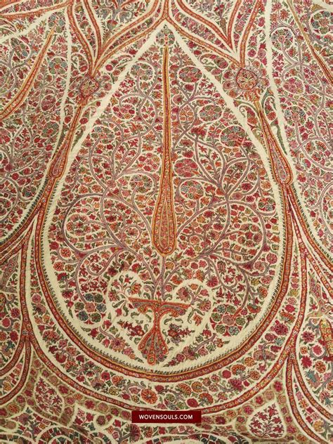 1395 Antique Kashmir Amlikar Rumal Shawl Mughal Period Not For Sale