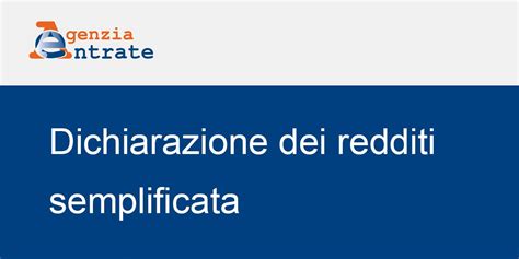 Dichiarazione Dei Redditi Semplificata La Guida