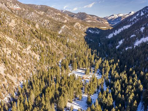 Snowy Mountains Tree Landscape Montana Mill Creek Ranch Fay Ranches