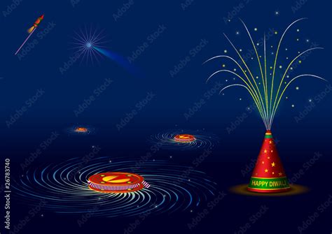 Traditional indian fire crackers for diwali Stock Vector | Adobe Stock