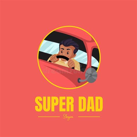 Logotipo De Mascota Vectorial Super Dad Ilustración del Vector