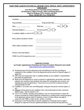 Fillable Online Casemed Case Part Time Adjunct Clinical Senior Level