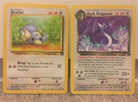 Dratini And Dark Dragonair Team Rocket Pokemon Card Values