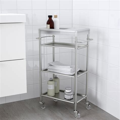 GRUNDTAL stainless steel, Trolley, 48x24x77 cm - IKEA