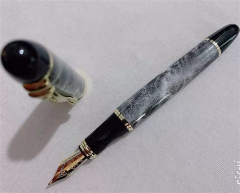 Jinhao X Marble Gray Fountain Pen Mm Broad Nib Kgp Nib Golden