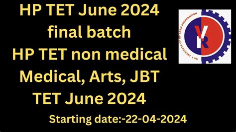 Hp Tet June Preparation Final Batches Hp Tet Non Medical