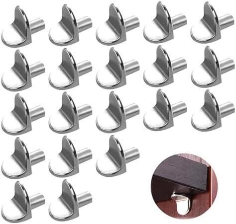 20 Pcs Heavy Duty L Shaped Metal Shelf Support Pegs Polished Nickel