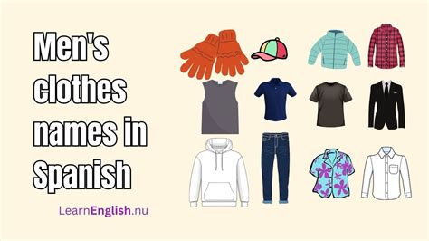 men's clothes in spanish - learn spanish