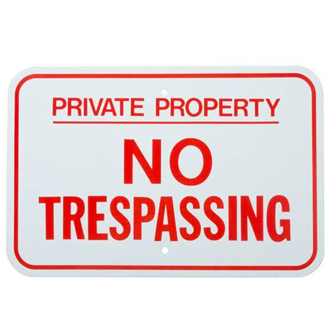 Red No Trespassing Sign Private Property Sign