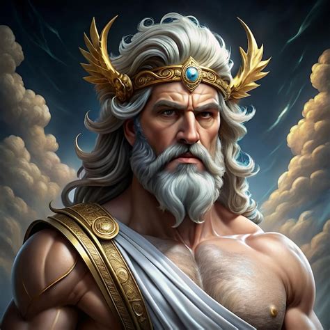 Greek God Zeus With A Naked Torso Character For The Game Premium Ai