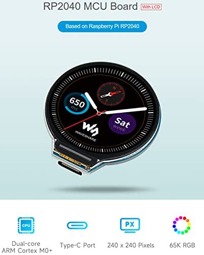 Waveshare Based On Raspberry Pi RP2040 RP2040 MCU Board With 1 28inch